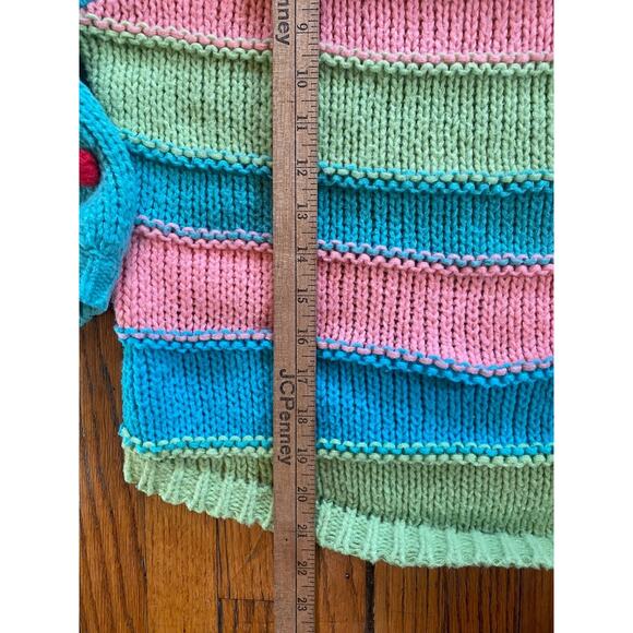 Umgee USA Block Cable Knit Fun Sweater Women’s Small Pom Poms - Picture 8 of 11